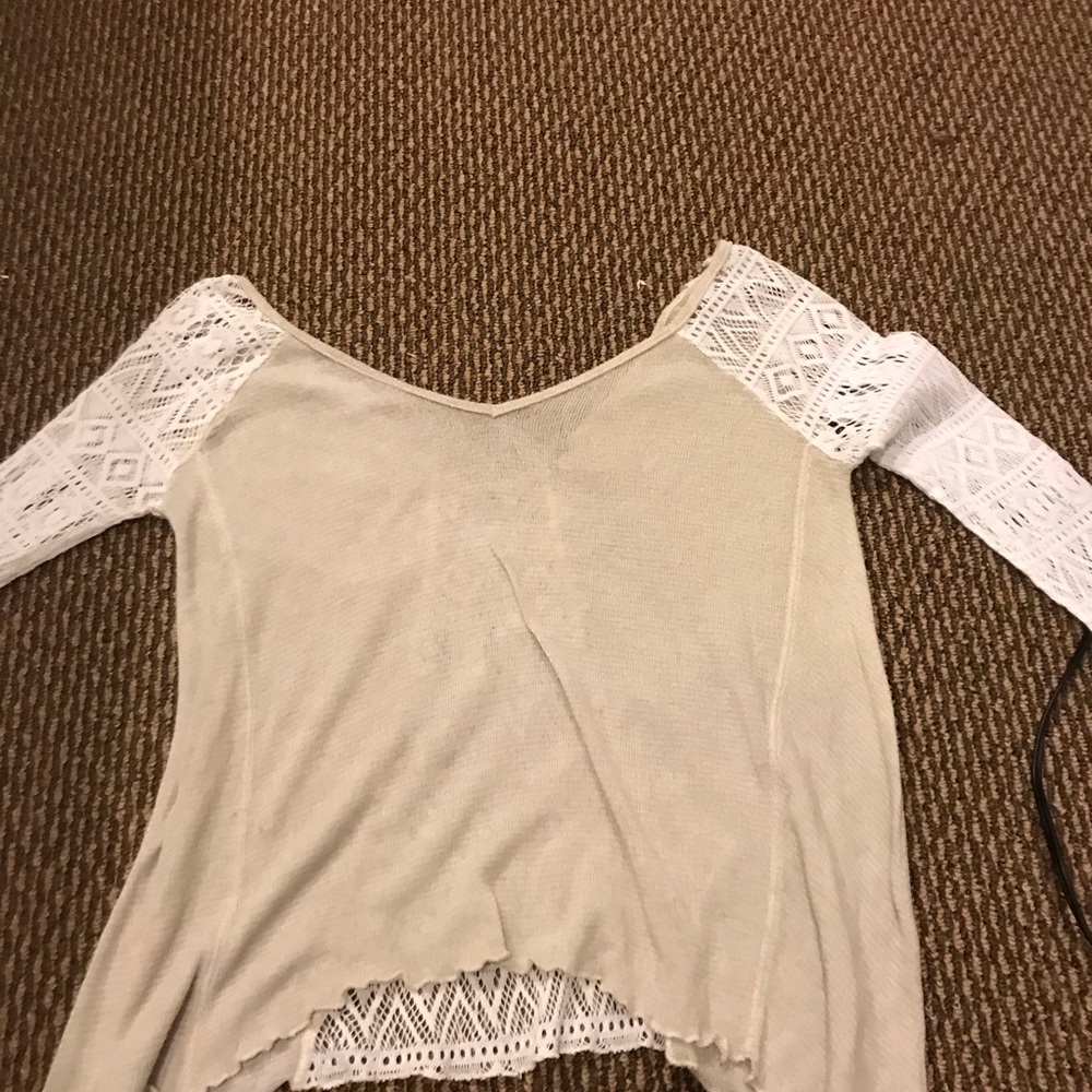Flowy cream shirt with crochet